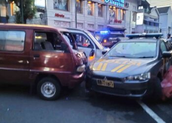 Kecelakaan Beruntun di Simpang Terangbulan, Mobil Polisi Jadi Korban