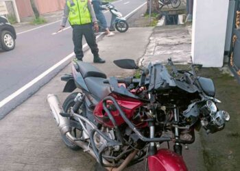 Kondisi Motor Pasca Kecelakaan di Condongcatur Sleman