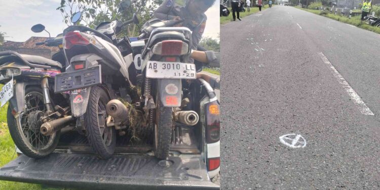 Polisi Memeriksa Lokasi Kejadian Kecelakaan Beruntun di Kulon Progo