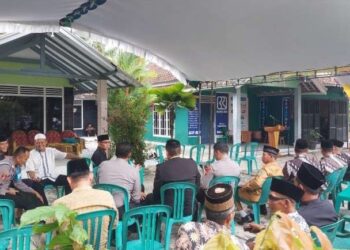 Suasana rumah duka Kapolsek Negara Batin Polres Way Kanan, AKP Lusiyanto di Desa Sumber Harjo