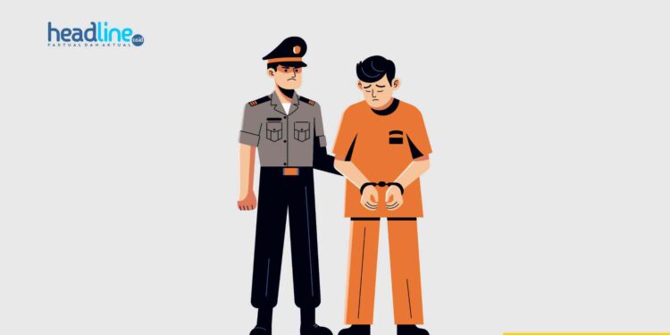 Ilustrasi gambar Polisi Menangkap Pelaku Kriminal