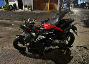 Kondisi Sepeda Motor yang terlibat kecelakaan di simpang empat ngabean