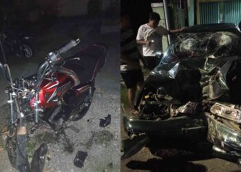 Kondisi kendaraan Pasca Kecelakaan Rx King VS Mobil Timur di Depan Apotek Astari Jalan Parangtritis Bantul