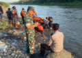 Petugas Gabungan sedang melakukan Pencarian Orang Hanyut di Sungai Progo