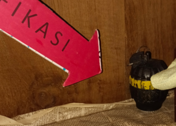 Satu granat jenis nanas yang diduga masih aktif ditemukan di rumah milik warga di Dusun Gaten Kalurahan Sumberejo Tempel Sleman