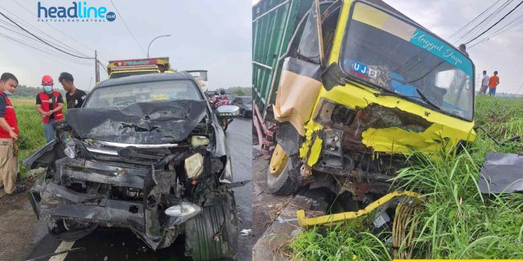 Kecelakaan di Jalan Brosot–Nagung Truk dan Avanza Adu Banteng