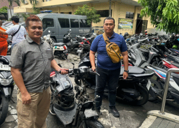 Kondisi Motor yang tertingal di kericuhan pelajar di Jln Pramuka Jogja