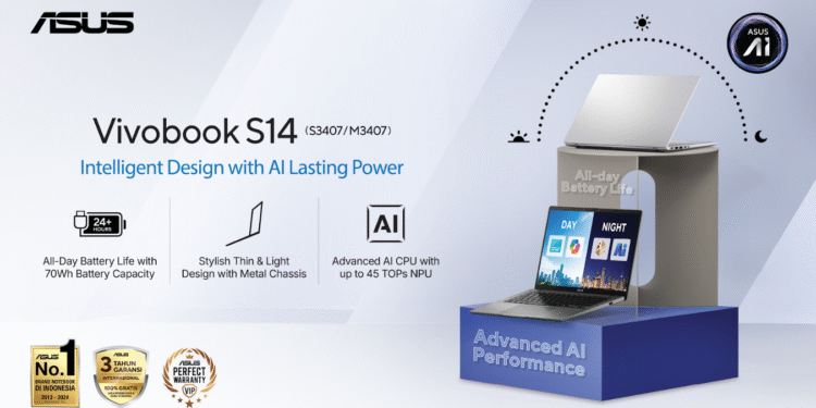 Laptop AI 2025 Asus Vivobook S14 Partner Andal untuk Profesional dengan Mobilitas Tinggi