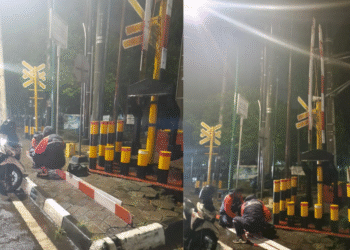 Palang Pintu Kereta Api di Lempuyangan Patah
