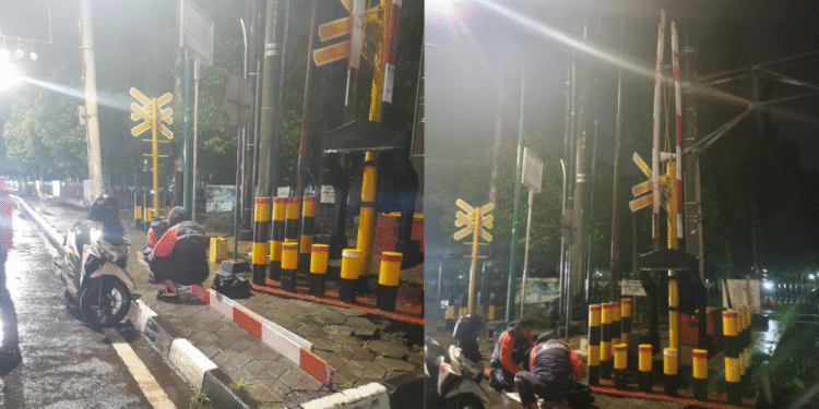 Palang Pintu Kereta Api di Lempuyangan Patah