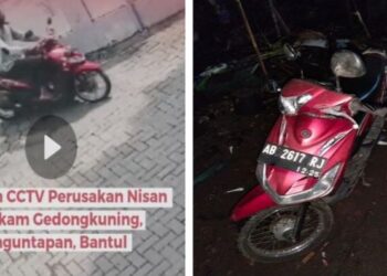 Polisi mengamankan Kendaraan Sepeda Motor yang terekam CCTV saat melakukan perusakan Nisan di Makam Gedongkunik Bantul