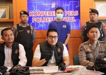 Polres Bantul menggelar konferensi pers terkait kasus duel maut antar pelajar yang menewaskan seorang remaja asal Magelang