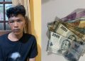Pelaku pencurian emas di Tamantirto, Kasihan, Bantul, setelah berhasil diamankan oleh aparat Polsek Kasihan Beserta Sisa Uang hasil penjualan emas curian