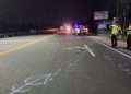 Polisi Melakukan Olah TKP di Lokasi Kecelakaan Maut Di Timur Jembatan Durungan Wates