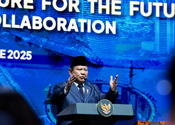 Presiden Prabowo dalam pidato kuncinya pada Konferensi Internasional Infrastruktur Tahun 2025 yang digelar di Jakarta Convention Center