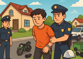 Ilustrasi gambar Polisi Menangkap Pelaku Pencurian