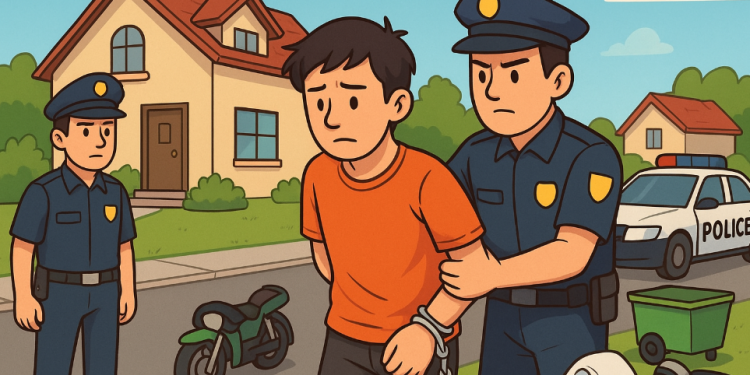 Ilustrasi gambar Polisi Menangkap Pelaku Pencurian