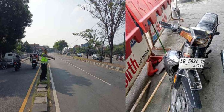 Kecelakaan lalu lintas di lokasi kecelakaan di Jalan Ringroad Selatan, Dusun Senggotan, Tirtonirmolo, Kasihan, Bantul