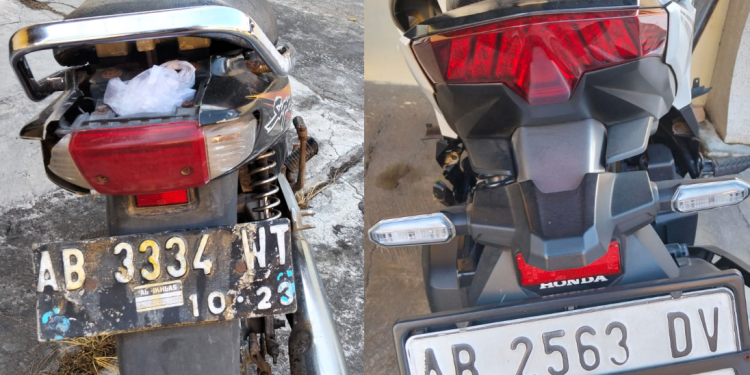 Kondisi Kedua Motor Honda Vario dan Supra Terlibat Tabrakan