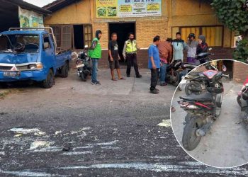 Lokasi kecelakaan lalu lintas di Perempatan Wiyoro, Bantul