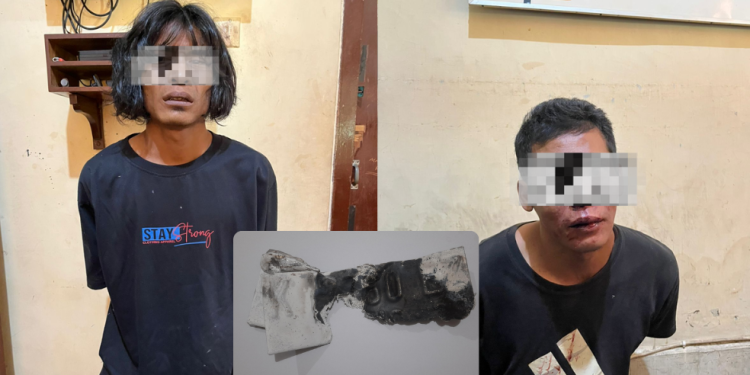 Polisi mengamankan dua pria terduga pelaku pencurian sepeda motor di Kecamatan Kretek, Bantul