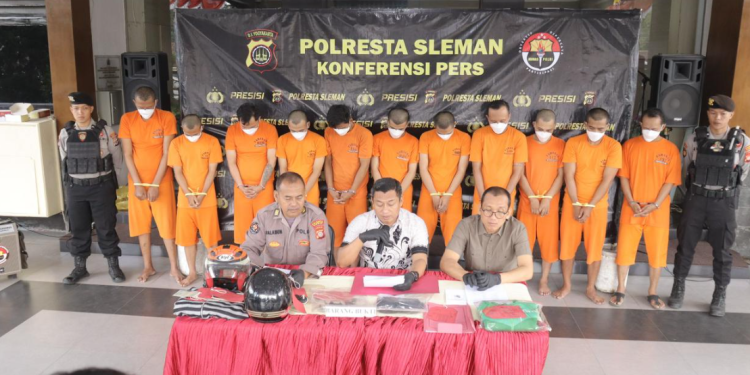 Polresta Sleman menggelar jumpa pers kasus curanmor