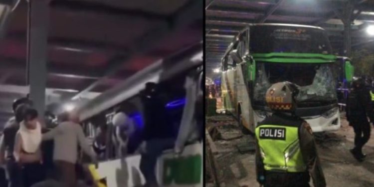 Situasi ricuh usai laga PSIM vs Pesib Bandung di Yogyakarta