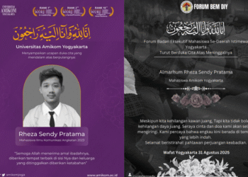 ungkapan Dukacita dari Universitas Amikom (kiri) dan Forum BEM DIY (Kanan) atas Meninggalnya Rheza Sendy Pratama