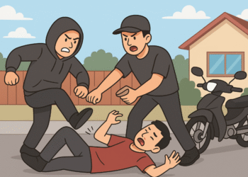 Ilustrasi gambar Aksi pemerasan disertai kekerasan