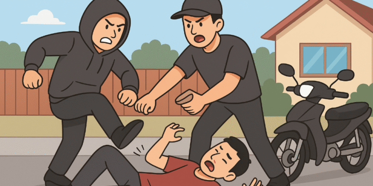 Ilustrasi gambar Aksi pemerasan disertai kekerasan