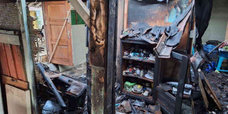 Kondisi Rumah milik Suparman di Banguntapan, Bantul pasca kebakar
