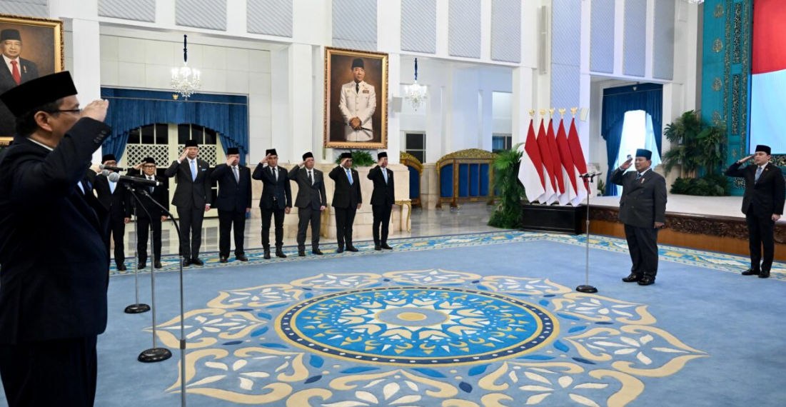Para menteri dan wakil menteri dilantik berdasarkan Keputusan Presiden Republik Indonesia Nomor 86P Tahun 2025