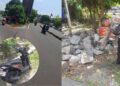 Petugas Kepolisian sedang berada di Lokasi Kecelakaan Dsn. Jadan , Tamantirto, Kasihan, Bantul