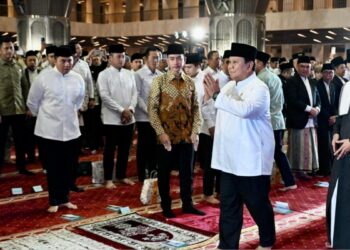 Presiden Prabowo Subianto menghadiri acara Peringatan Maulid Nabi Muhammad SAW 1447 Hijriah sekaligus Istighosah Kebangsaan yang digelar di Masjid Istiqlal, Jakarta, pada Kamis (4/9/2025). Foto: BPMI Setpres/Cahyo