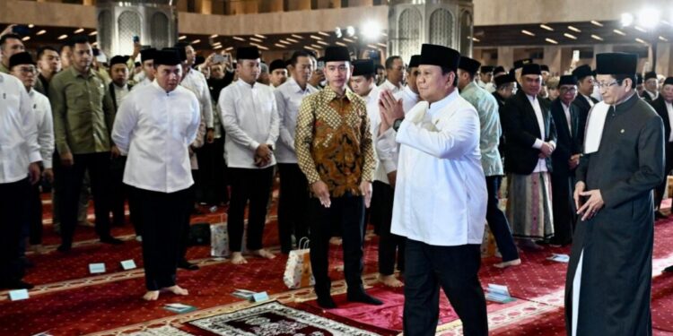 Presiden Prabowo Subianto menghadiri acara Peringatan Maulid Nabi Muhammad SAW 1447 Hijriah sekaligus Istighosah Kebangsaan yang digelar di Masjid Istiqlal, Jakarta, pada Kamis (4/9/2025). Foto: BPMI Setpres/Cahyo