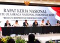 Menteri Pemuda dan Olahraga (Menpora) RI Dito Ariotedjo mengapresiasi Komite Olahraga Nasional Indonesia (KONI) Pusat yang telah menginisiasi penyelenggaraan Indonesia Sports Synergy Summit (ISSS) 2025 di Jakarta International Convention Center (JICC), Senayan. Kegiatan selama tiga hari, 5–7 September, itu mencakup forum sinergi, rapat kerja nasional (Rakernas), dan expo olahraga. (Foto Humas Kementerian Pemuda dan Olahraga)