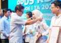 Menkes Budi Gunadi Sadikin dalam Orientasi Program Pendidikan Dokter Spesialis yang diselenggarakan di Rumah Sakit Pendidikan sebagai Penyelenggara Utama (PPDS RSPPU) pada Senin (8/9/2025)/Foto: Kemenkes