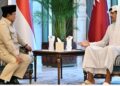 Presiden Republik Indonesia Prabowo Subianto melakukan pertemuan resmi dengan Emir Qatar, Syekh Tamim bin Hamad Al-Thani, di Istana Lusail, Doha, pada Jumat (12/9/2025). BPMI Setpres/Cahyo