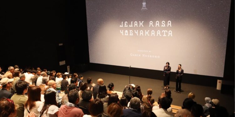 Menteri PPN/Kepala Bappenas Rachmat Pambudy menghadiri peluncuran film pendek Jejak Rasa Yogyakarta serta trilogi buku kuliner Indonesia Nasi, Sambal, Soto di Paviliun Indonesia, World Expo 2025 Osaka. (Foto: Dok. Bappenas)