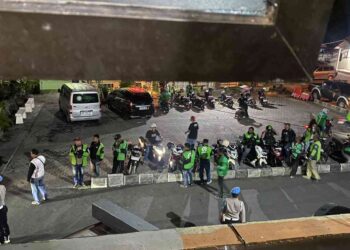 Aksi Solidaritas Ojek Online melaporkan dugaan Penganiaayaan di Polres Bantul