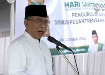 Ketua Umum PBNU, KH Yahya Cholil Staquf pada Apel Hari Santri