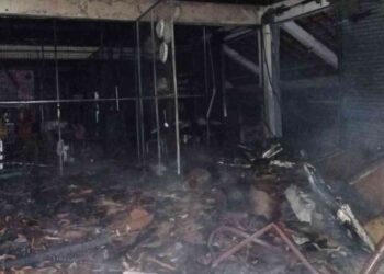 Kondisi Kebakaran ruko di Pasar Seni Gabusan Bantul