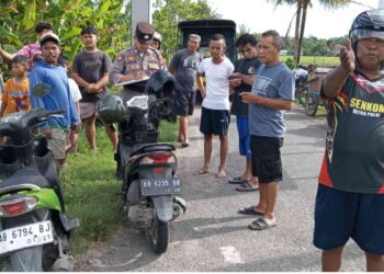 Polisi Berada di TKP lokasi kecelakaan di Bantul