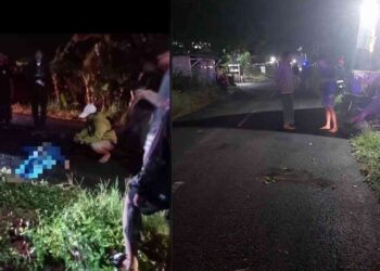 Polisi Melakukan penyelidikan di Lokasi kejadian Kecelakaan di Bantul