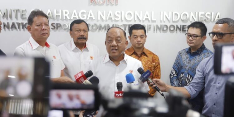 PON Bela Diri 2025 di Kudus Siap Digelar, Hadirkan 2.000 Atlet dari 10 Cabang Olahraga. Ketua umum KONI Pusat Marciano Norman saat ditemui awak media, Selasa (30/9/2025). (Foto: Humas KONI)