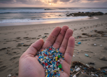 Kemenkes Minta Masyarakat Waspada Dampak Mikroplastik pada Air Hujan : Ilustrasi mikroplastik yang terbawa air laut. (Foto: Kemenkes)