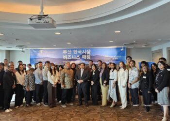Sekretaris Kementerian Pariwisata, Bayu Aji saat sambutan nya dalam kegiatan Indonesia Business Matching (IBM) 2025, Busan, (4/11/2025).