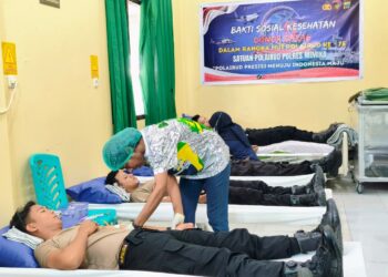 Sat Polair Polres Mimika Adakan Donor Darah Sambut HUT Polairud ke-75