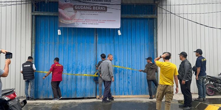Pemerintah Segel Gudang Beras Ilegal di Sabang