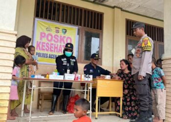 Sidokkes Polres Aceh Tenggara Sediakan Layanan Kesehatan Gratis untuk Pengungsi Banjir